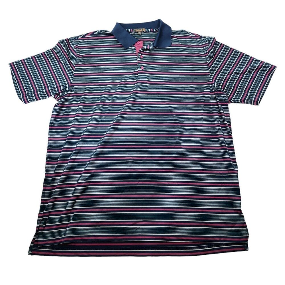 Peter Millar Summer Comfort Mens XL Striped Polo Shirt